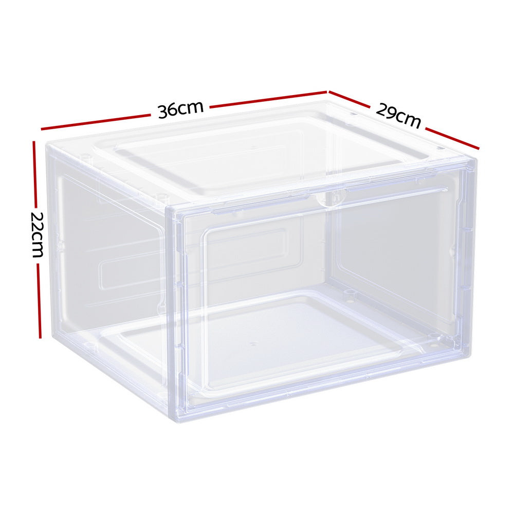 Artiss Shoe Box Rack DIY Set of 2 Stackable Magnetic Door-Shoe Storage Cabinets-PEROZ Accessories