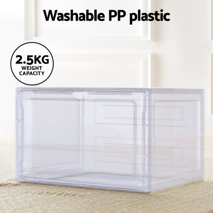Artiss Shoe Box Rack DIY Set of 2 Stackable Magnetic Door-Shoe Storage Cabinets-PEROZ Accessories