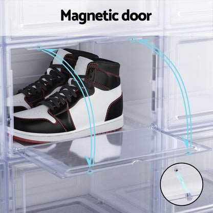 Artiss Shoe Box Rack DIY Set of 2 Stackable Magnetic Door-Shoe Storage Cabinets-PEROZ Accessories