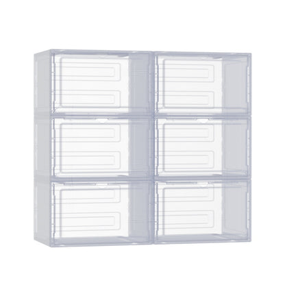 Artiss Shoe Box DIY Set of 6 Stackable Magnetic Door-Home &amp; Garden &gt; Storage-PEROZ Accessories