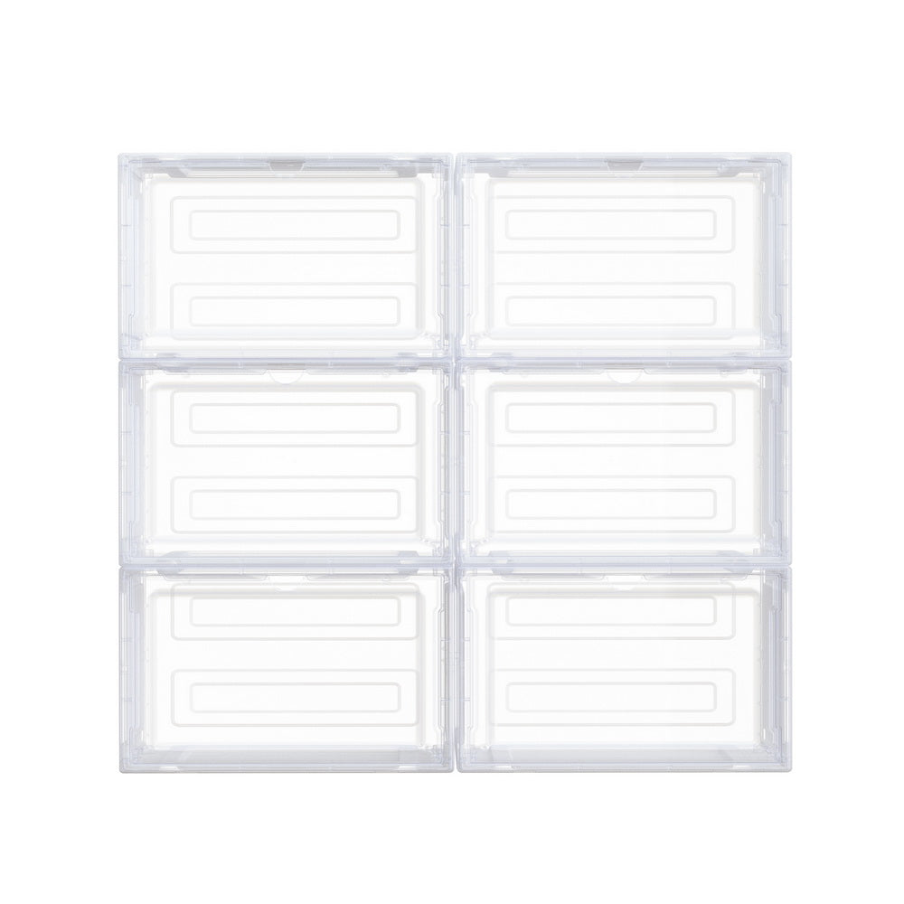 Artiss Shoe Box DIY Set of 6 Stackable Magnetic Door-Home &amp; Garden &gt; Storage-PEROZ Accessories