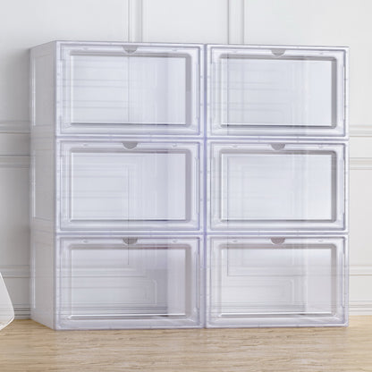 Artiss Shoe Box DIY Set of 6 Stackable Magnetic Door-Home &amp; Garden &gt; Storage-PEROZ Accessories