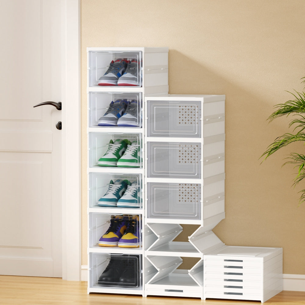 Artiss Foldable Shoe Rack Organizer 6 Tier Storage Shelf Hallway-Furniture &gt; Living Room &gt; Shoe Storage-PEROZ Accessories