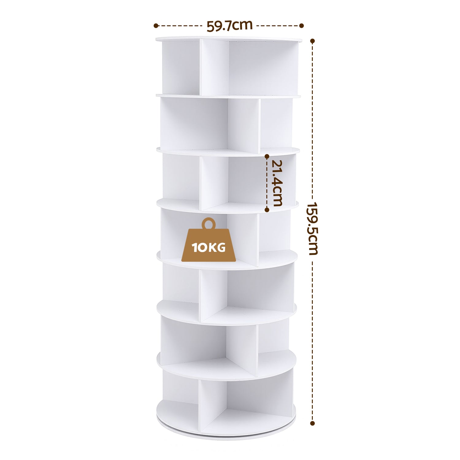 Artiss 7 Tier 360° Rotating Shoe Rack Storage Display Shelf White-Furniture > Living Room > Shoe Storage-PEROZ Accessories
