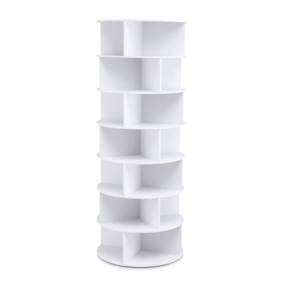 Artiss 7 Tier 360° Rotating Shoe Rack Storage Display Shelf White-Furniture > Living Room > Shoe Storage-PEROZ Accessories