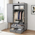 Artiss Large Portable Clothes Closet Wardrobe with Magnetic Door Grey-Home & Garden > Storage > Clothing & Wardrobe Storage-PEROZ Accessories