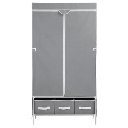 Artiss Large Portable Clothes Closet Wardrobe with Tiebacks Grey-Home &amp; Garden > Storage > Clothing &amp; Wardrobe Storage-PEROZ Accessories