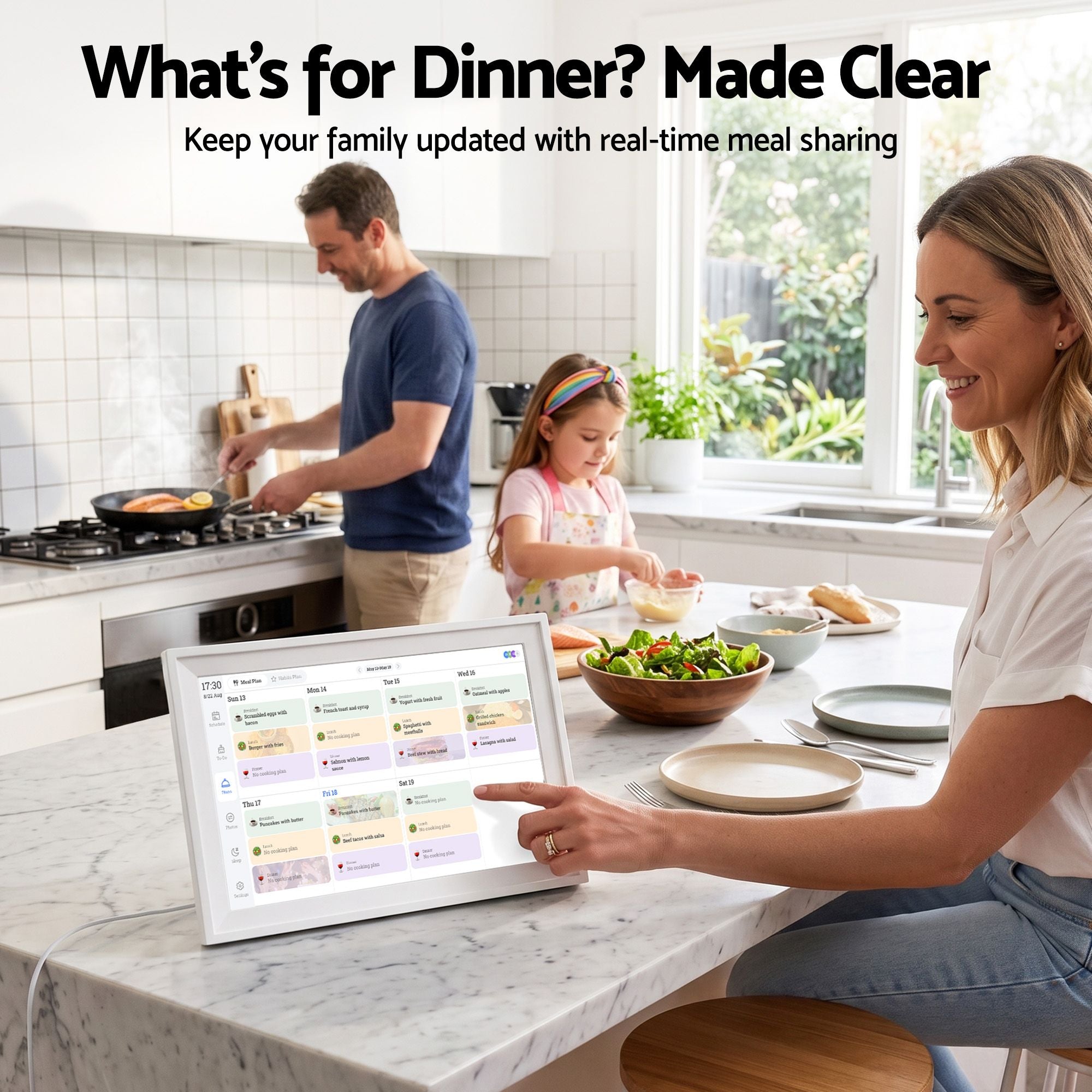 Artiss 10" Digital Calendar Planner Smart Photo Frame Family Chore Chart &amp; Sync