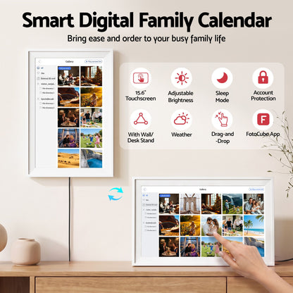 Artiss 15.6" Digital Calendar Planner Smart Photo Frame Family Chore Chart &amp; Sync