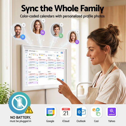 Artiss 15.6" Digital Calendar Planner Smart Photo Frame Family Chore Chart &amp; Sync