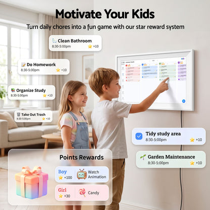 Artiss 15.6" Digital Calendar Planner Smart Photo Frame Family Chore Chart &amp; Sync