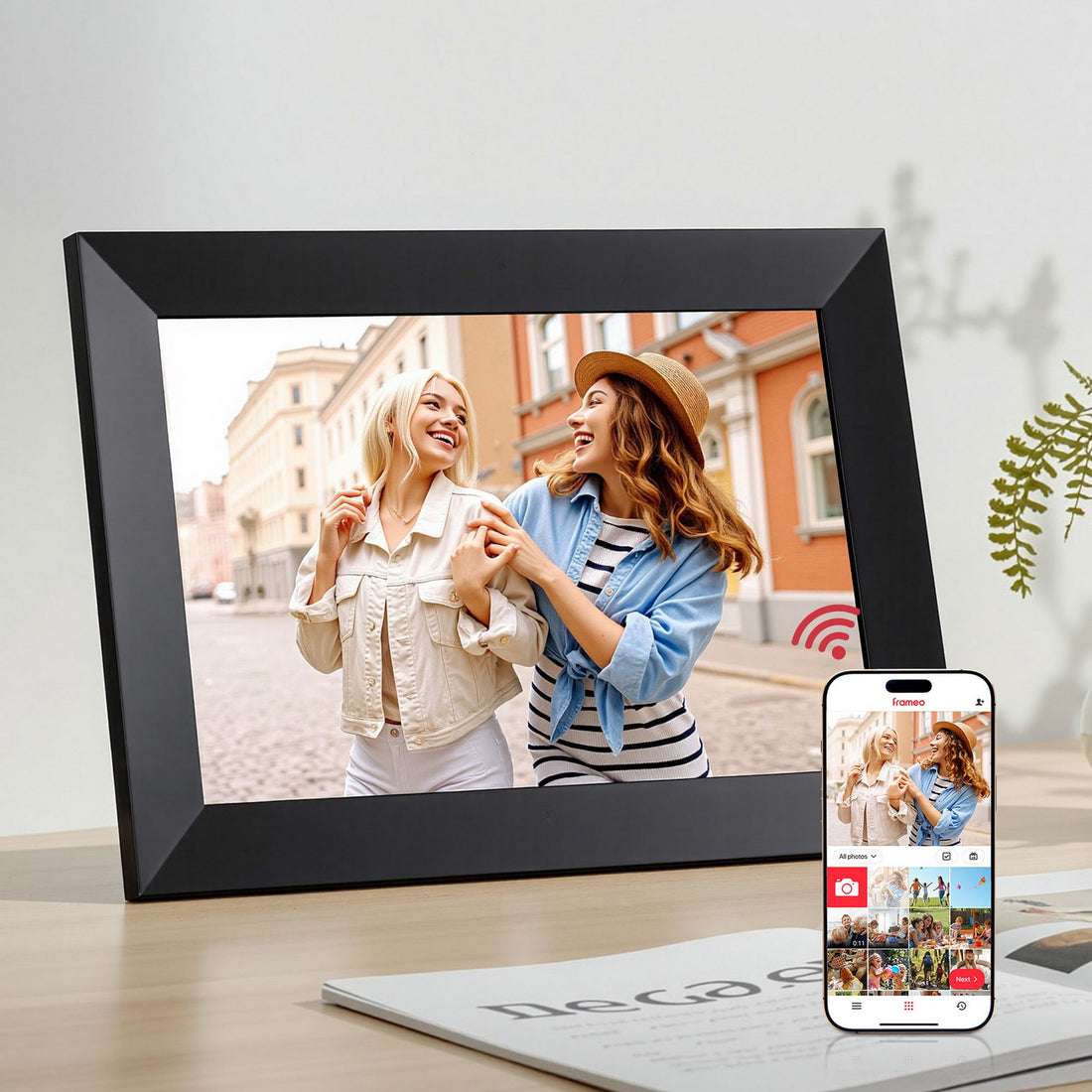 Artiss Digital Photo Frame 10.1 Inch WIFI Touch-Screen Picture Video Player 32G-Home &amp; Garden > Decor > Picture Frames-PEROZ Accessories