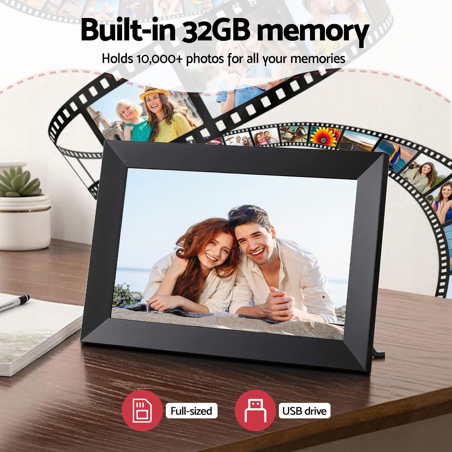 Artiss Digital Photo Frame 10.1 Inch WIFI Touch-Screen Picture Video Player 32G-Home &amp; Garden > Decor > Picture Frames-PEROZ Accessories