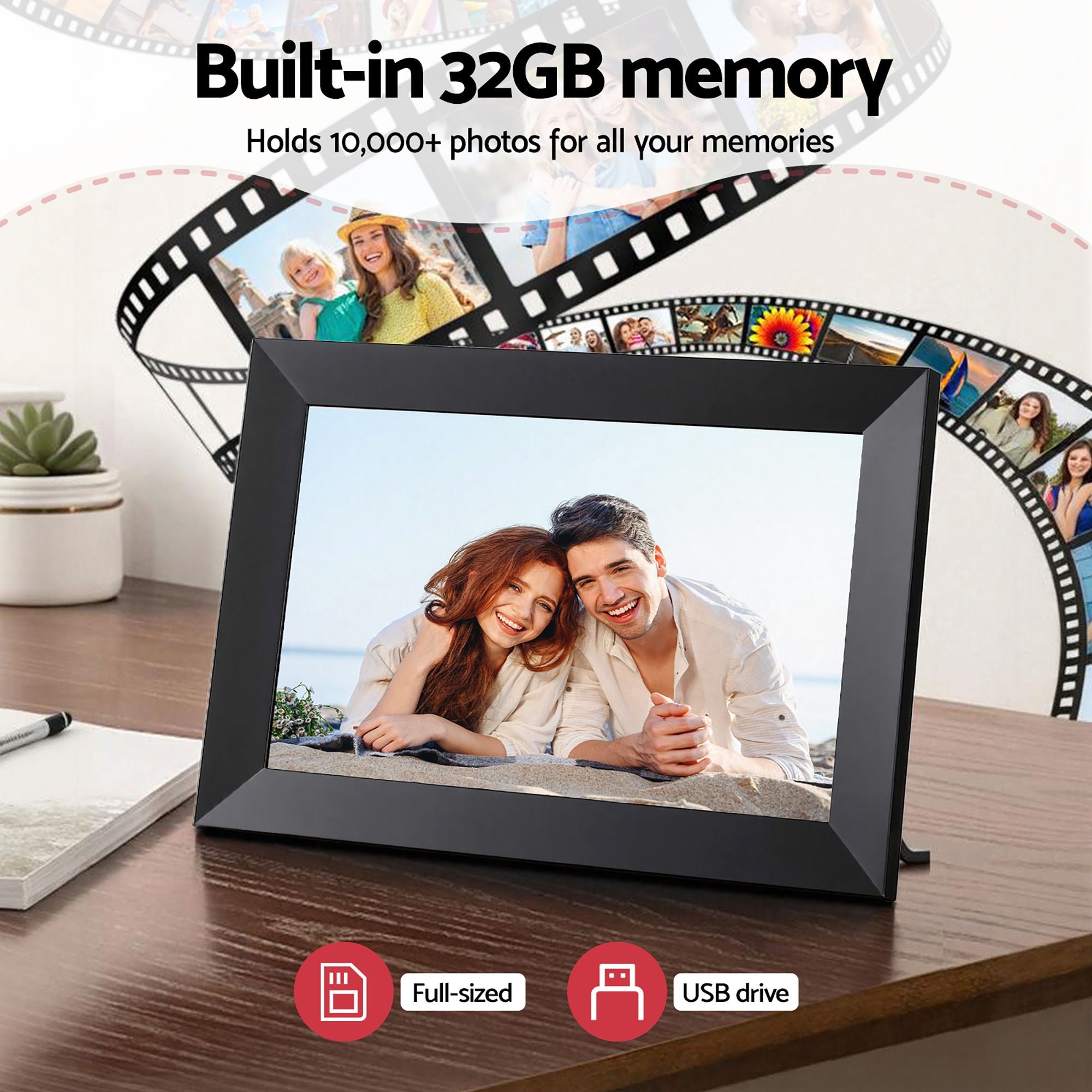 Artiss Digital Photo Frame 10.1 Inch WIFI Touch-Screen Picture Video Player 32G-Home &amp; Garden > Decor > Picture Frames-PEROZ Accessories