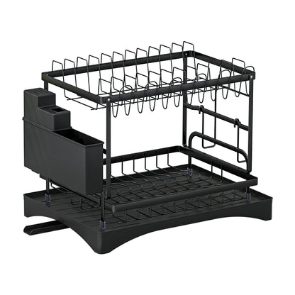 Cefito Dish Rack Expandable Drying Drainer Cutlery Holder Tray Kitchen 2 Tiers-Home &amp; Garden &gt; Kitchenware &gt; Dish Racks-PEROZ Accessories