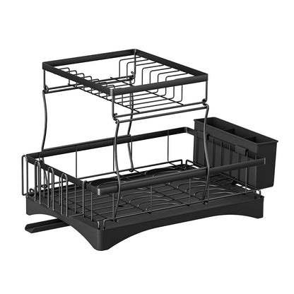 Cefito Dish Rack Expandable Drying Drainer Cutlery Holder Tray Kitchen 2 Tiers-Home &amp; Garden &gt; Kitchenware &gt; Dish Racks-PEROZ Accessories