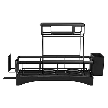 Cefito Dish Rack Expandable Drying Drainer Cutlery Holder Tray Kitchen 2 Tiers-Home &amp; Garden &gt; Kitchenware &gt; Dish Racks-PEROZ Accessories