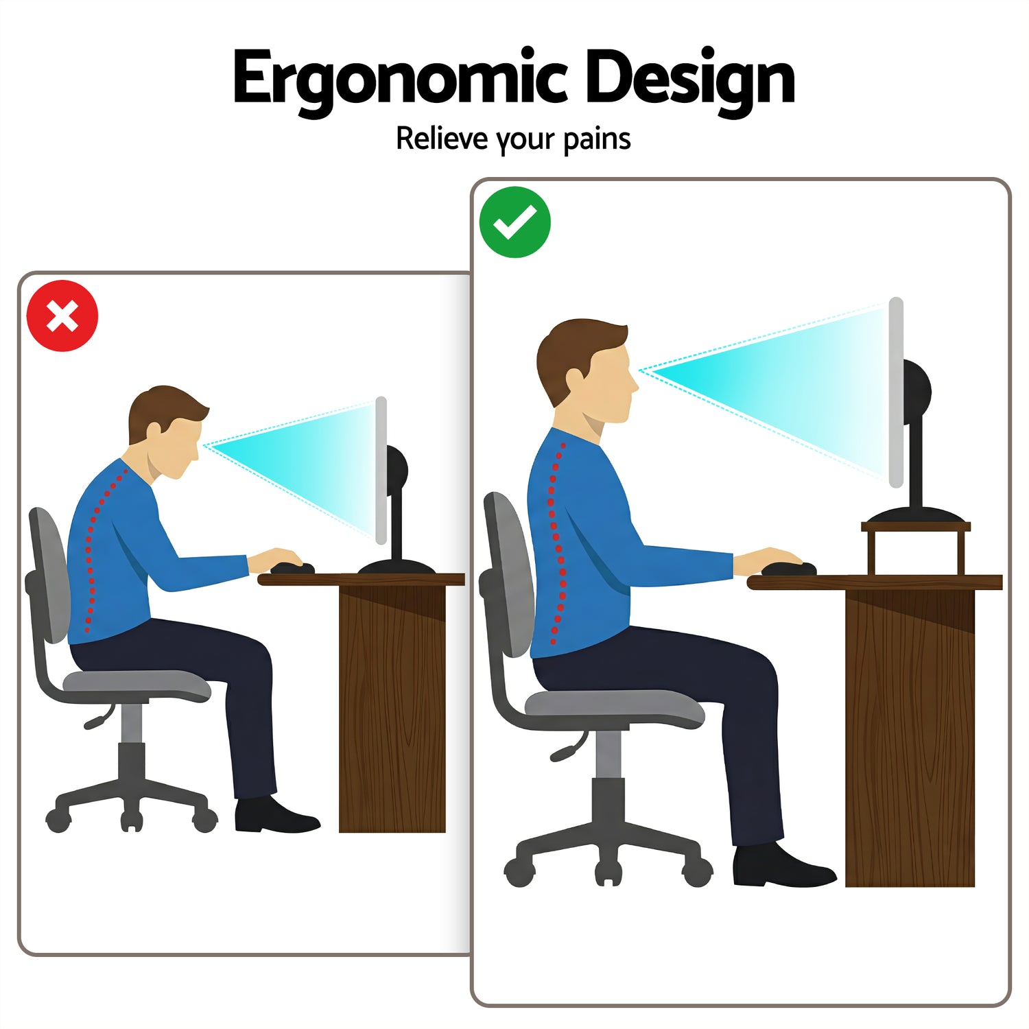 Artiss Dual Monitor Stand 100cm Riser Large Laptop Stand Desk Organiser Black-Electronics > Computers &amp; Tablets > Desktops &amp; Accessories-PEROZ Accessories