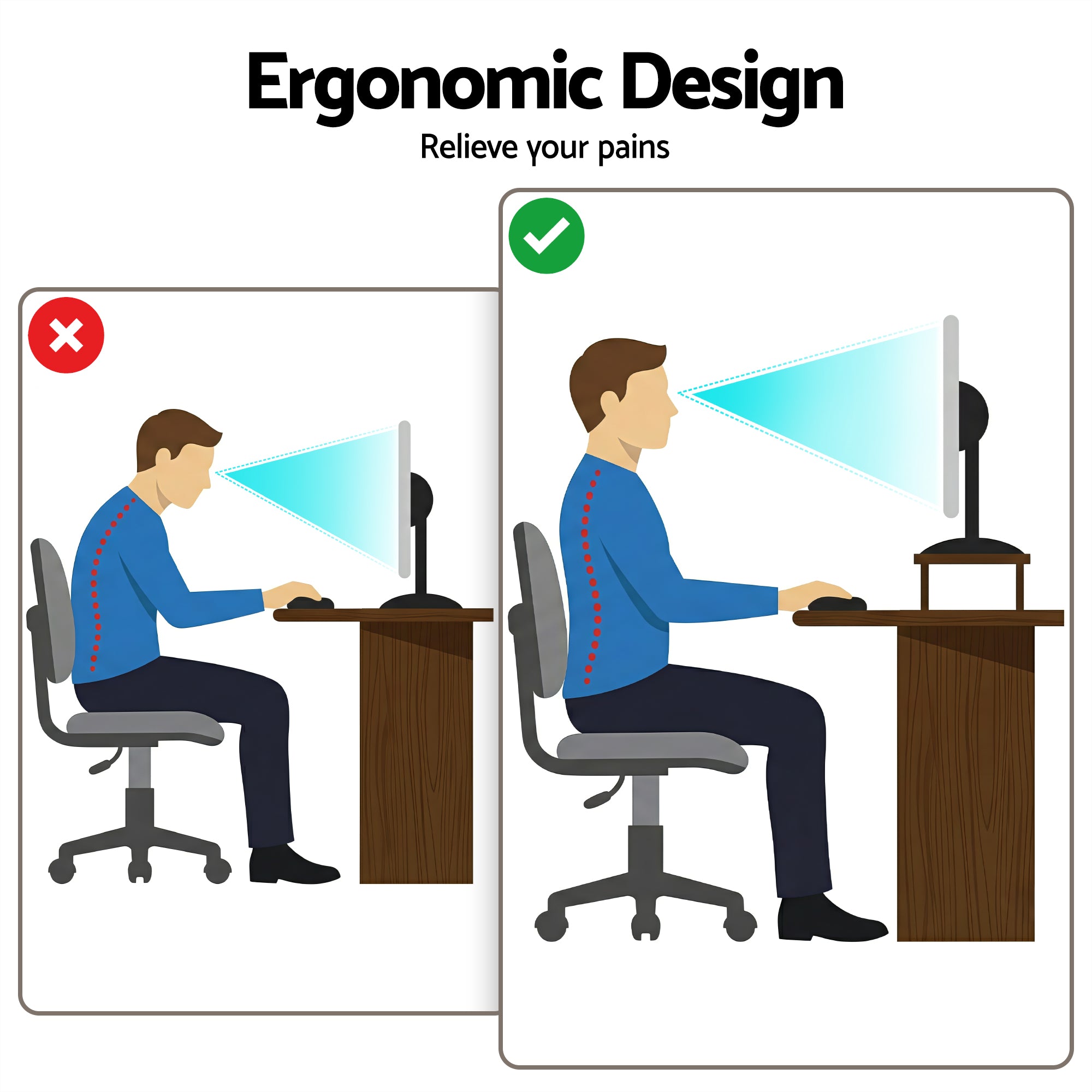 Artiss Dual Monitor Stand 100cm Riser Large Laptop Stand Desk Organiser Black-Electronics > Computers &amp; Tablets > Desktops &amp; Accessories-PEROZ Accessories