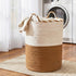 Artiss Woven Laundry Basket with handles Foldable White & Brown-Home & Garden > Laundry & Cleaning > Laundry Baskets-PEROZ Accessories