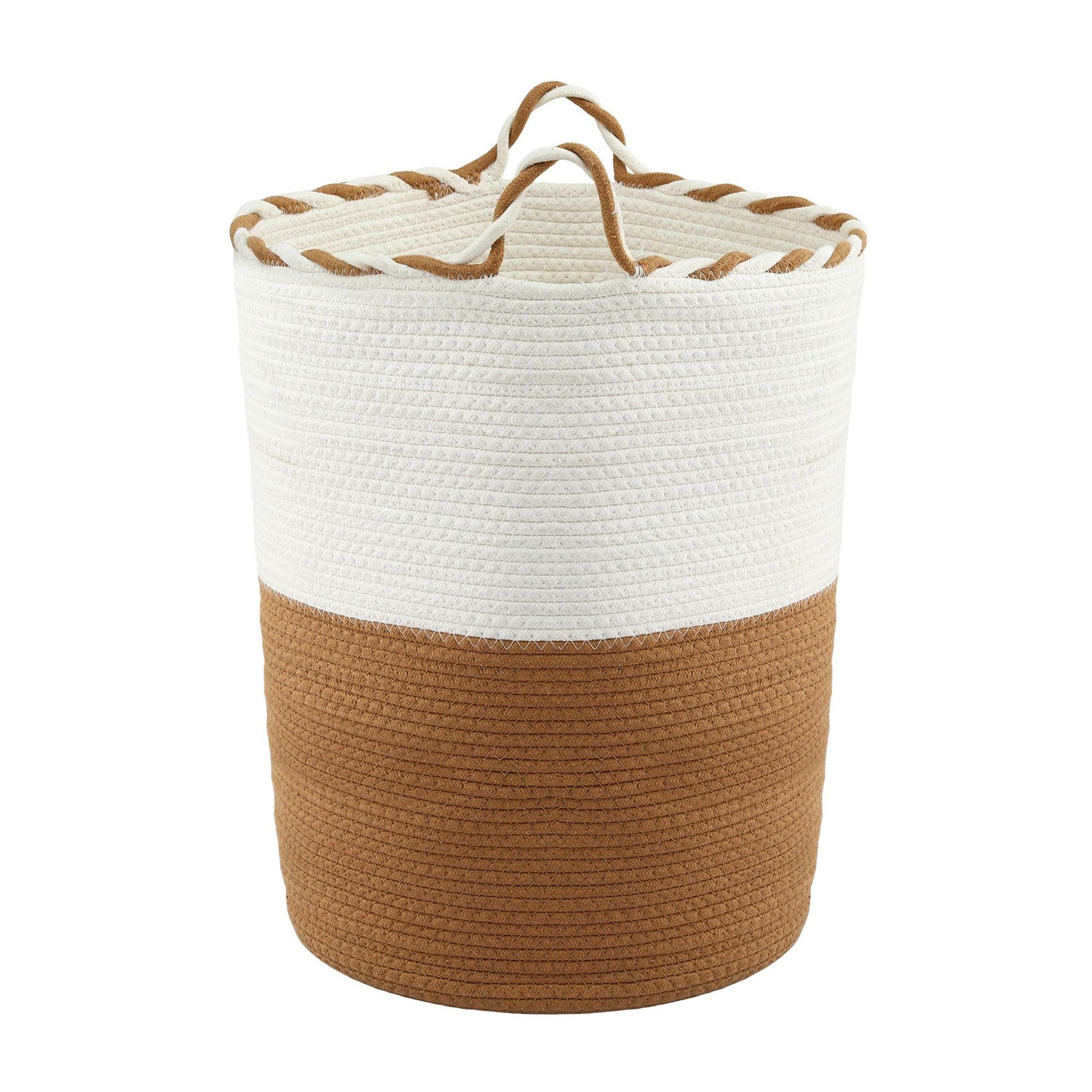 Artiss Woven Laundry Basket with handles Foldable White &amp; Brown-Home &amp; Garden > Laundry &amp; Cleaning > Laundry Baskets-PEROZ Accessories
