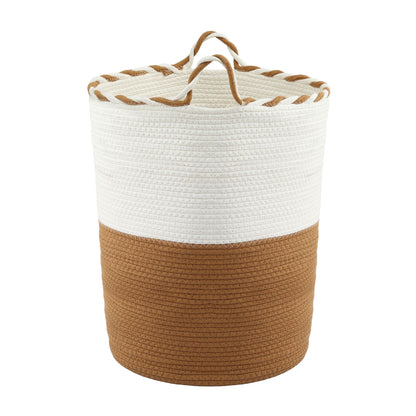 Artiss Woven Laundry Basket with handles Foldable White &amp; Brown-Home &amp; Garden > Laundry &amp; Cleaning > Laundry Baskets-PEROZ Accessories