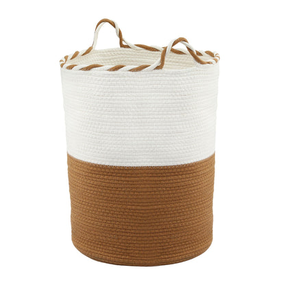 Artiss Woven Laundry Basket with handles Foldable White &amp; Brown-Home &amp; Garden > Laundry &amp; Cleaning > Laundry Baskets-PEROZ Accessories