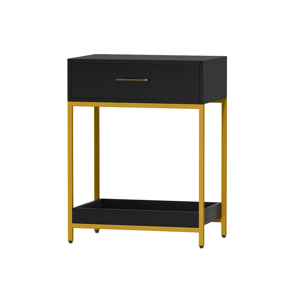 Artiss Bedside Table Drawers Side Table Shelf Storage Nightstand Black MASON-Furniture &gt; Bedroom-PEROZ Accessories