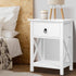 Artiss 2 X Bedside Table 1 Drawer with Shelf - EMMA White-Bedside Tables-PEROZ Accessories