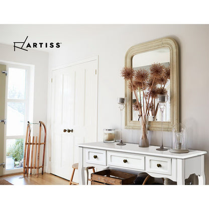 Artiss Console Table 3 Drawers White Hamptons-Console Tables-PEROZ Accessories