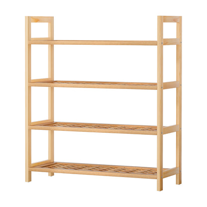 Artiss 4-tier Shoe Rack 12 Pairs Shoe Storage Weaved Shelves-Shoe Storage Cabinets-PEROZ Accessories