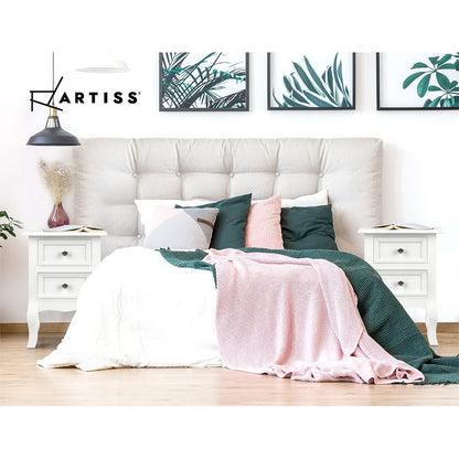 Artiss Bedside Table 2 Drawers - BISSET White-Bedside Tables-PEROZ Accessories