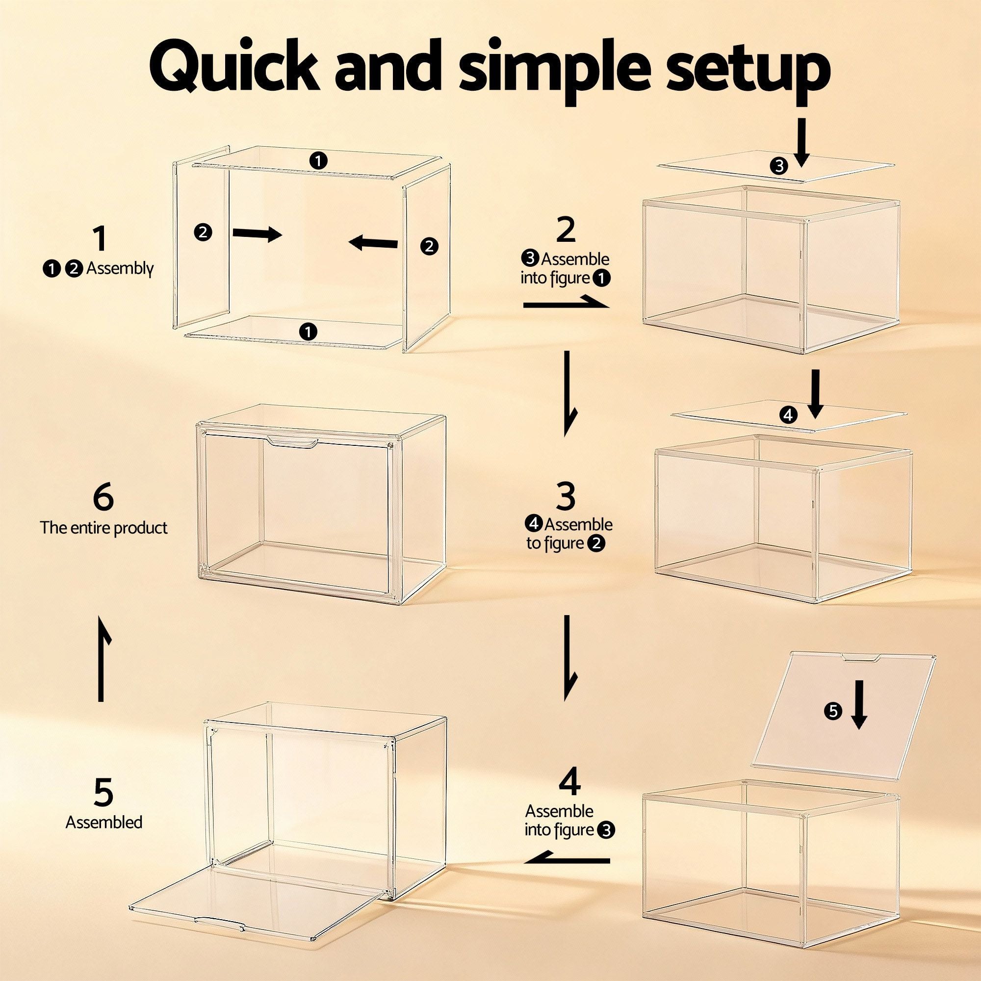 Artiss Clear Acrylic Display Case 3 Pack Toy Storage Box