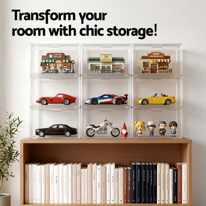 Artiss Clear Acrylic Display Case 3 Pack Toy Storage Box