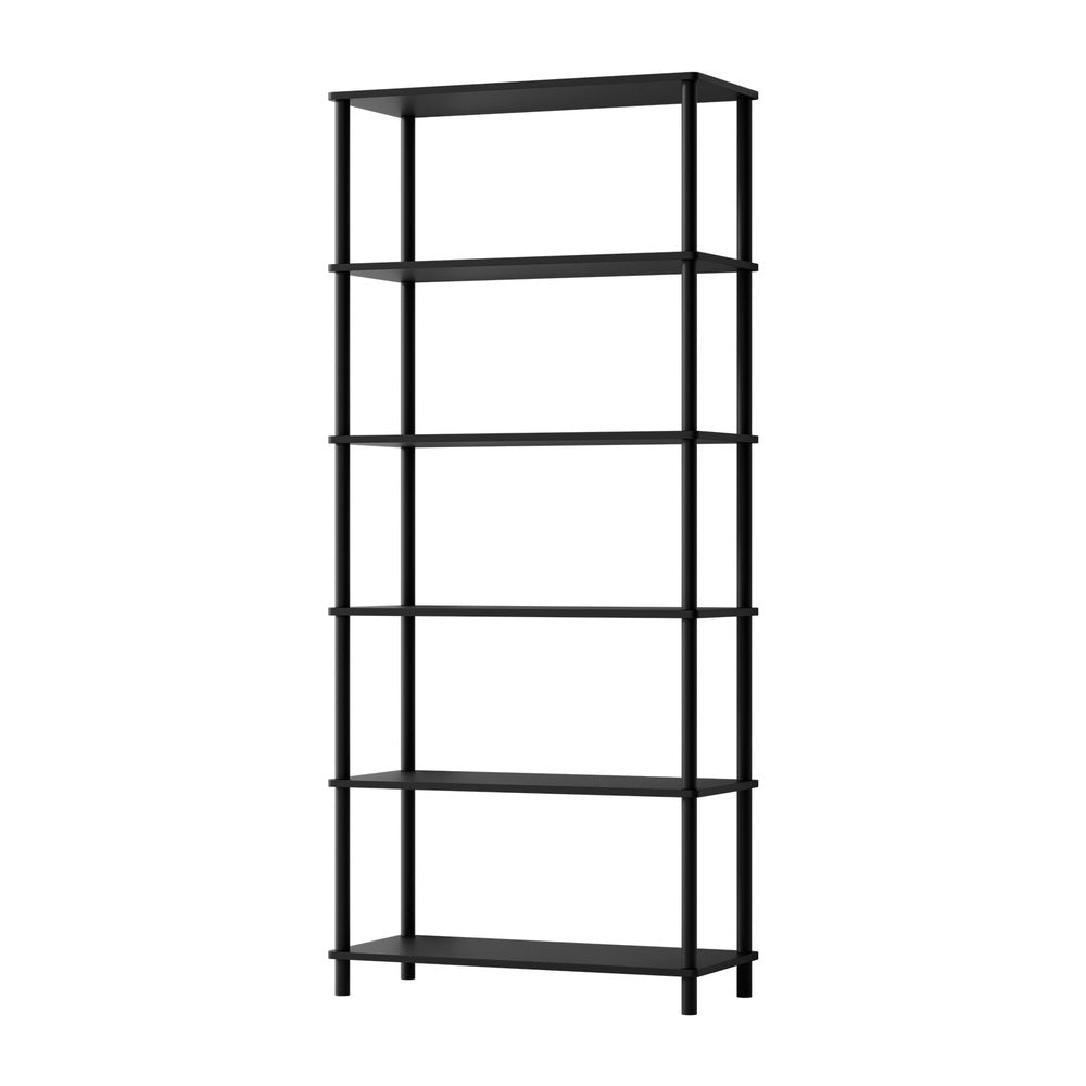 Oikiture Display Shelf 5 Tier Bookshelf Storage Rack Black-Display Shelf-PEROZ Accessories