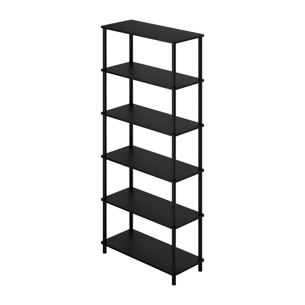 Oikiture Display Shelf 5 Tier Bookshelf Storage Rack Black-Display Shelf-PEROZ Accessories