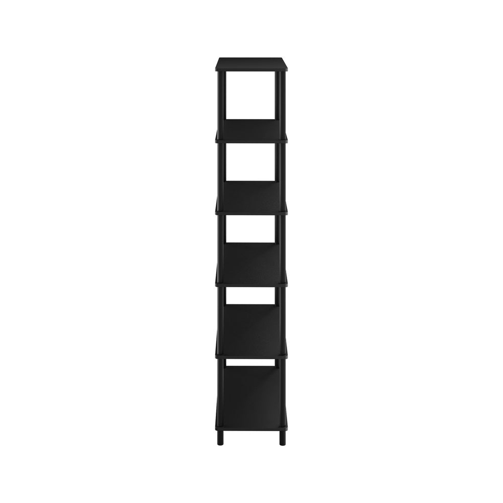 Oikiture Display Shelf 5 Tier Bookshelf Storage Rack Black-Display Shelf-PEROZ Accessories