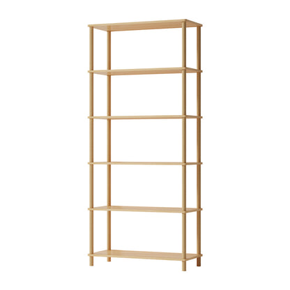 Oikiture Display Shelf 5 Tier Bookshelf Storage Rack Natural-Display Shelf-PEROZ Accessories