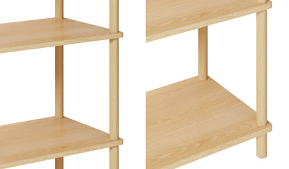 Oikiture Display Shelf 5 Tier Bookshelf Storage Rack Natural-Display Shelf-PEROZ Accessories