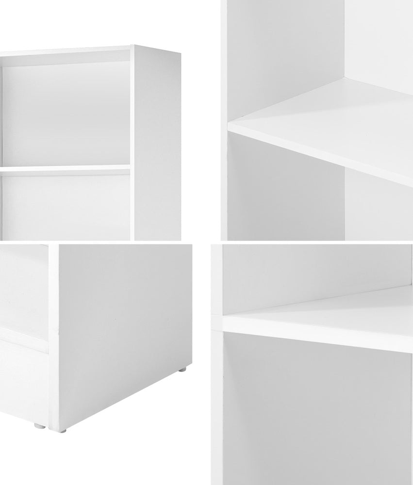 Oikiture Bookshelf Display Shelf 5-Tier White-Display Shelf-PEROZ Accessories