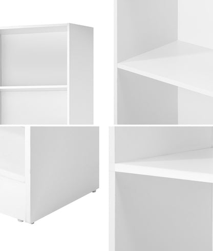 Oikiture Bookshelf Display Shelf 5-Tier White-Display Shelf-PEROZ Accessories