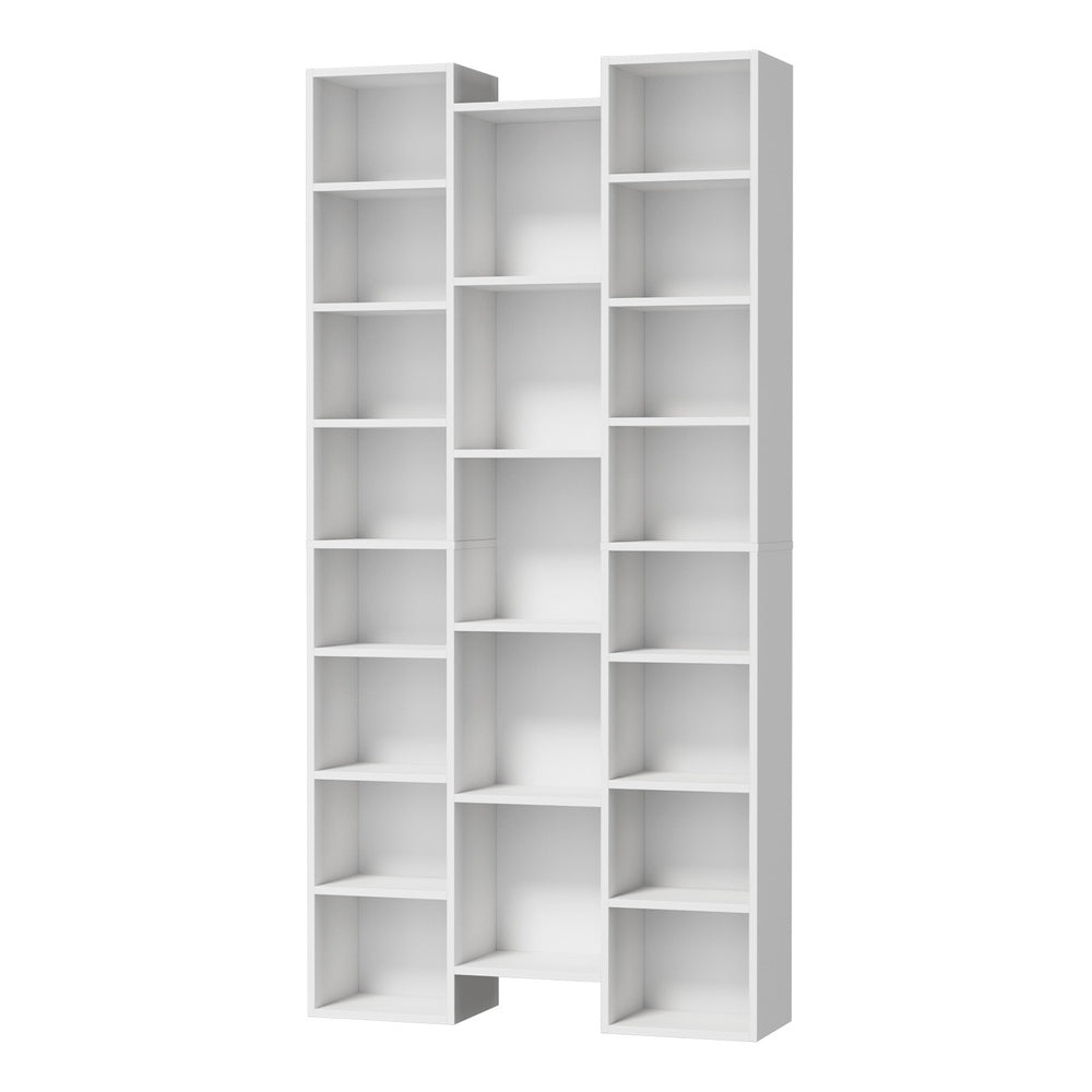 Oikiture Bookshelf Display Shelf CD DVD Storage Media Rack White-Display Shelf-PEROZ Accessories