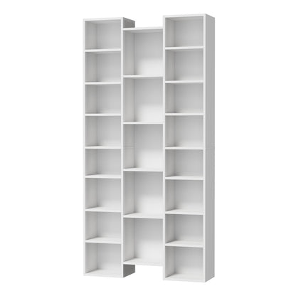 Oikiture Bookshelf Display Shelf CD DVD Storage Media Rack White-Display Shelf-PEROZ Accessories