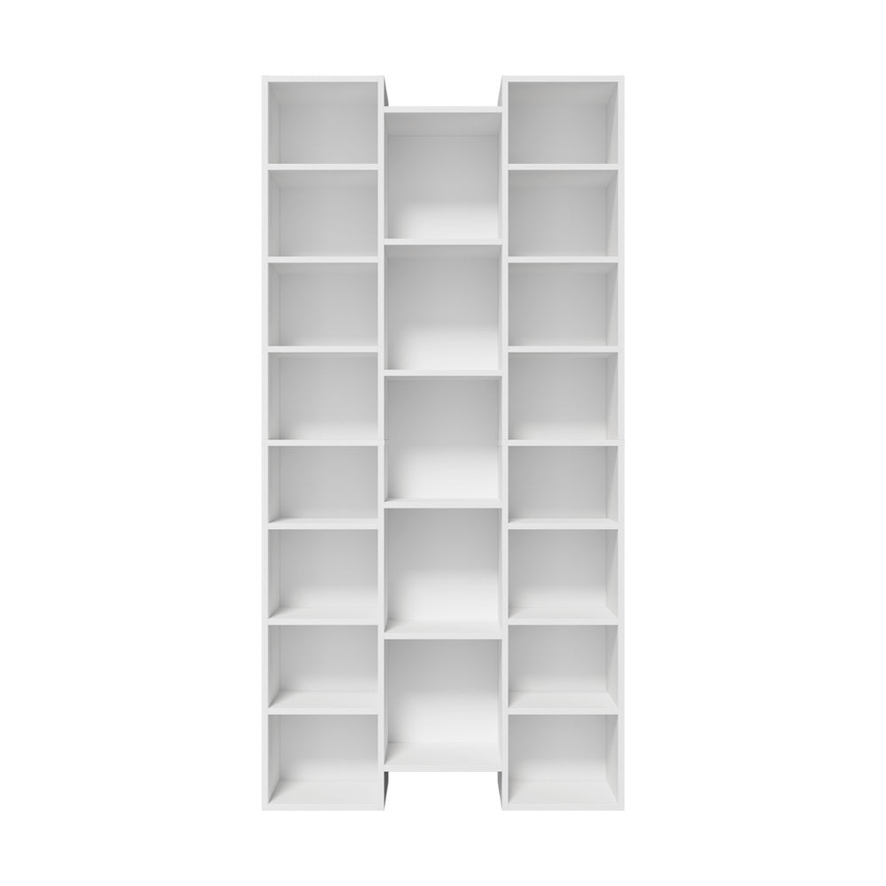 Oikiture Bookshelf Display Shelf CD DVD Storage Media Rack White-Display Shelf-PEROZ Accessories