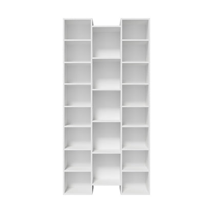 Oikiture Bookshelf Display Shelf CD DVD Storage Media Rack White-Display Shelf-PEROZ Accessories