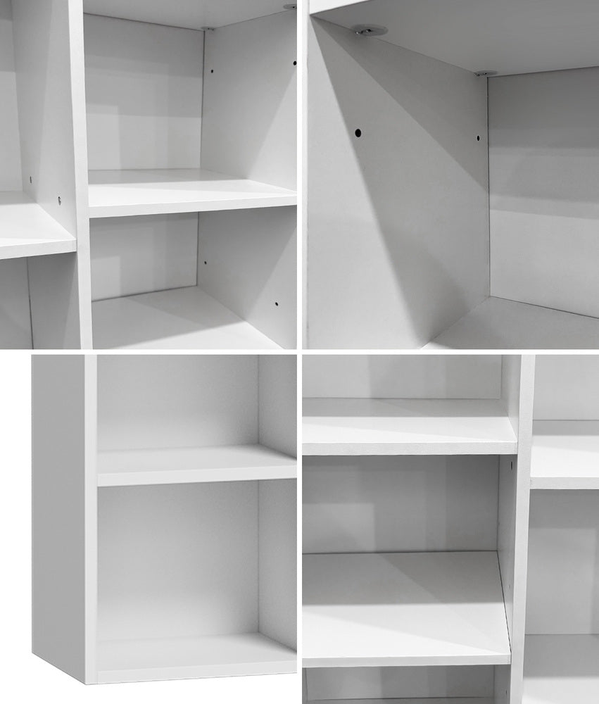 Oikiture Bookshelf Display Shelf CD DVD Storage Media Rack White-Display Shelf-PEROZ Accessories