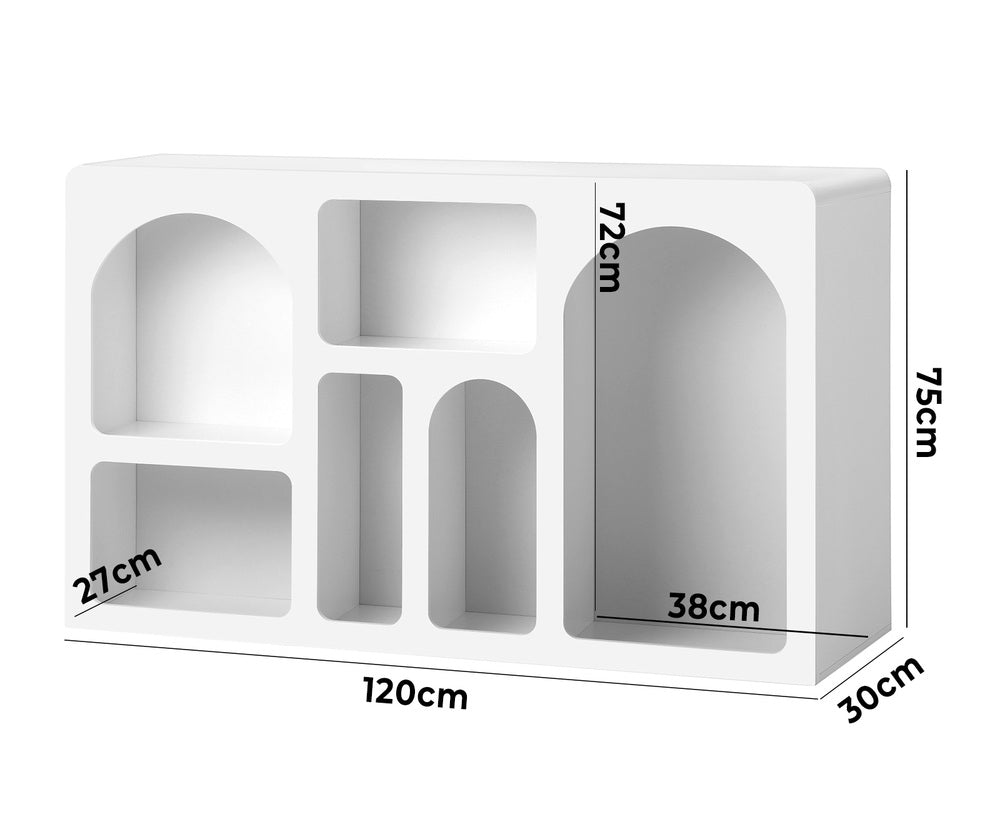Oikiture Display Cabinet with 6 Irregular Shelves Art Dece Bookshelf Cave Stand Unit-Display Shelf-PEROZ Accessories