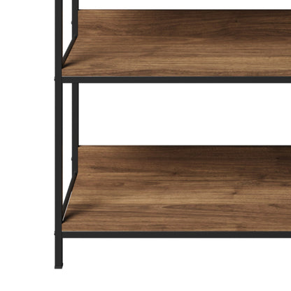 Oikiture Display Shelf 5 Tier Storage Shelves Black &amp; Walnut-Display Shelf-PEROZ Accessories