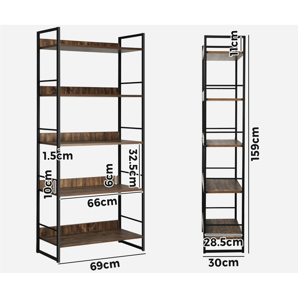 Oikiture Display Shelves Bookshelf Bookcase Shelf Storage Industrial Furniture-Bookcases &amp; Shelves-PEROZ Accessories