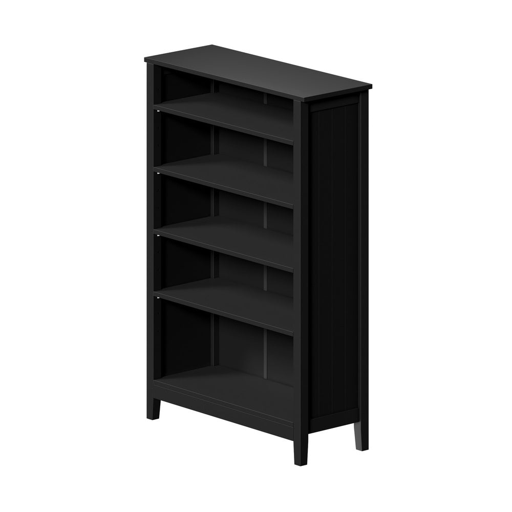 Oikiture Bookshelf Bookcase Display Shelf 5-Tier Storage Cabinet Black-Display Shelf-PEROZ Accessories